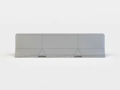 Concrete barrier Low-poly 3D model 18