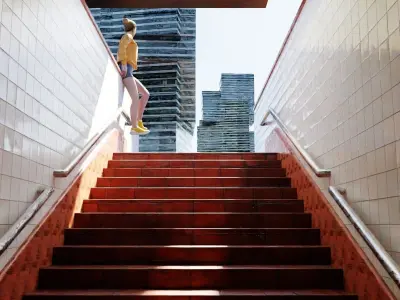 street underground entrance made in blender 3D model