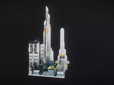 Future urban architecture in science fiction A02 3D model