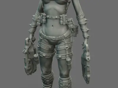 Largin - Female Hunter 3D model