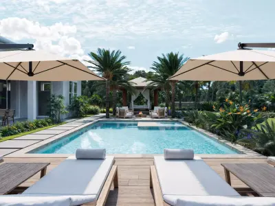 Tropical Backyard Exterior Scene 3D model