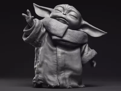 GROGU Baby Yoda Using the Force Printable 3D Model 3D print model