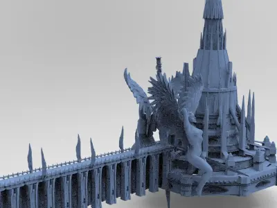 King Arthur Palace bridge 4 3D model