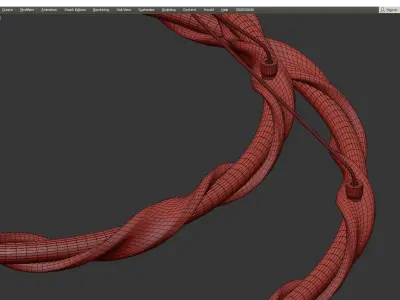 TWISTED TIER CONVERTIBLE CEILING LIGHT Low-poly 3D model