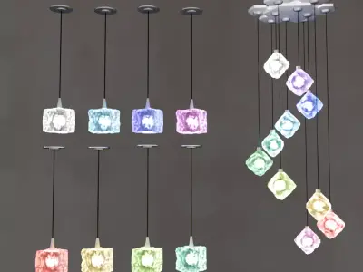 Two types of ice cube lighting 3D model