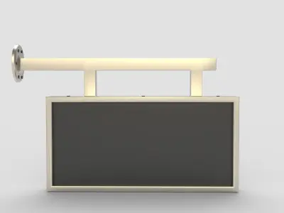 Plastic Rectangular Signboard 3D model