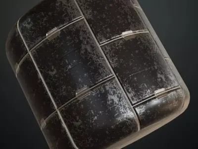 Worn Dark Tiled Metal Plate PBR Seamless Texture