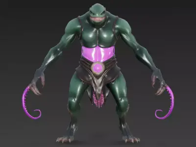 Tentacle Alien Monster 3D model 3D model