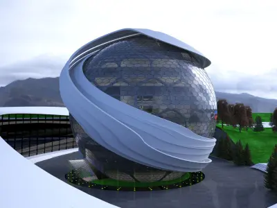 Conceptual Sphere Building 3D model