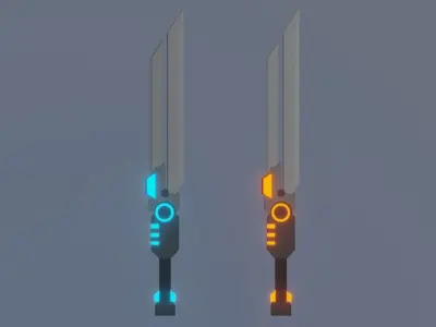 Scifi Sword Pack Low-poly 3D model