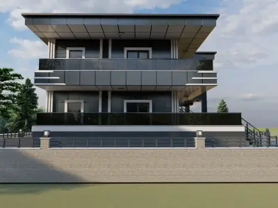 Villa Garden  3D Model - Mansion  3D model