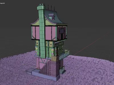 fantasy Stylized Medieval House b7 3D model