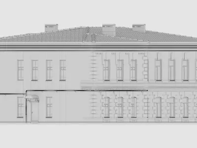  Residential two-story apartment building  3D model