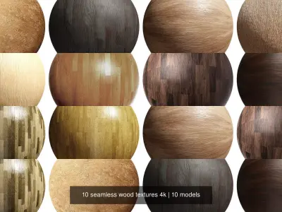 10 seamless wood textures 4k Texture