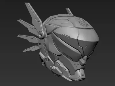 3d Printable Sci-Fi Head 3D model