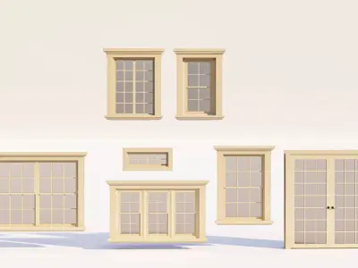 Traditional Double Hung Residential Window Pack 3D model