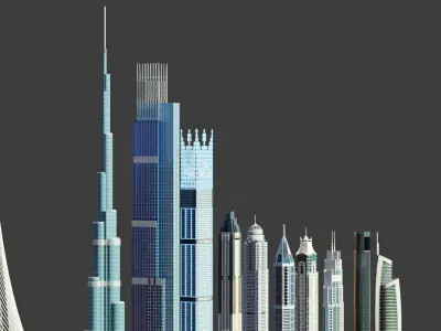 Dubai tallest buildings 3D model