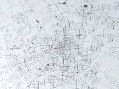 Changchun City  Road Network and Streets 3D model