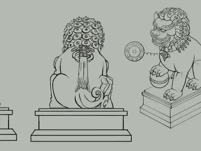 Stone Carving - Stone Lion 63 3D model