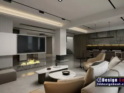 Living room 8 3D model purchase