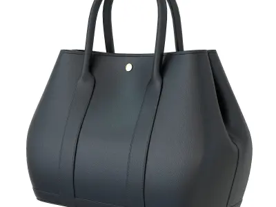 Hermes Garden Party Bag Black Leather Low-poly 3D model