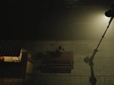 A night street road environment  3D model