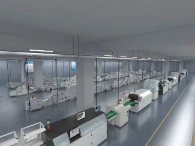  Factory Interior Scene  3D model
