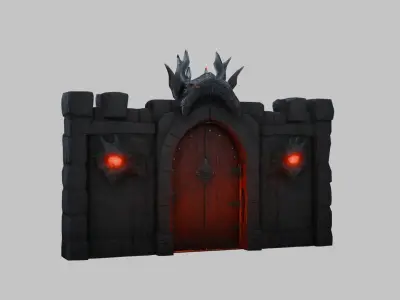 Dark Medieval Dungeon Doors 3D Model Low-poly 3D model