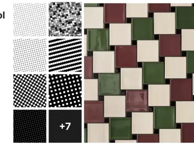 Square Tile in Hopscotch Layout Texture