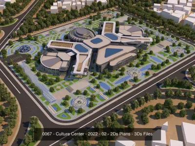 12 Architecture 3D Projects - 2D Drawings - Collection 02 3D Model Pack