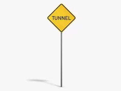 Tunnel Sign Low-poly 3D model