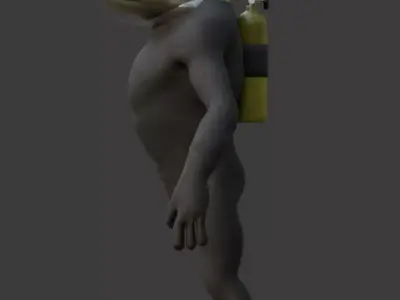 Frogman-Deep Sea Diver Fully Rigged Low-poly 3D model