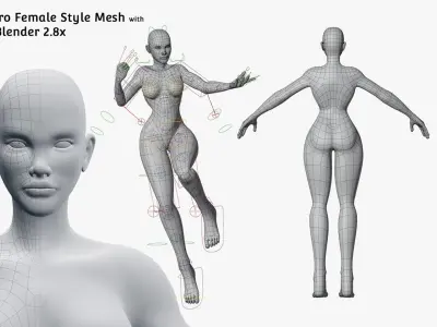 Base Meshes Character Starter Kit Rig 