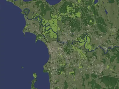 Burlington Vermont USA in 20 km x 20 km - city and urban 3D model