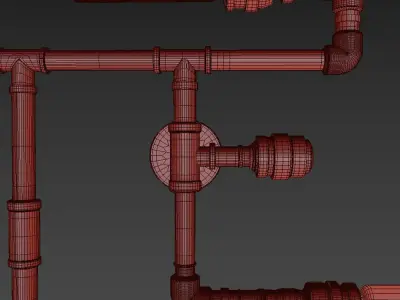 Wall lamp made of pipes LOFT 3D model