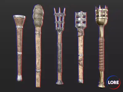 Medieval Collection Lighting Torches 3D Model Pack purchase