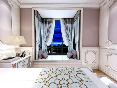 Modern European bedroom Vray 3Dmax model-15 3D model