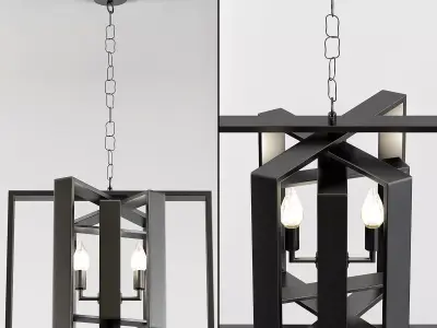 Contemporary 7 Layer Spiral Driftwood Chandelier 3D model
