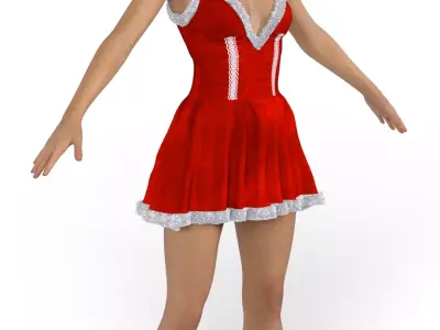 ELENA FISHER Christmas Costume Festive Mini  3D model