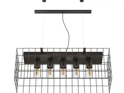 Ceiling Lamp with Wire Shade 04 3D model