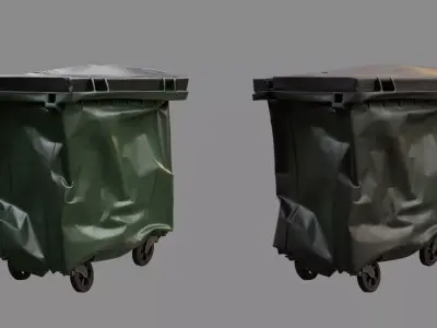 Crushed Trash Container 03 3D model