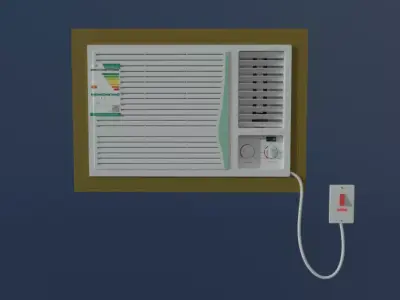 Window air conditioner 3D model