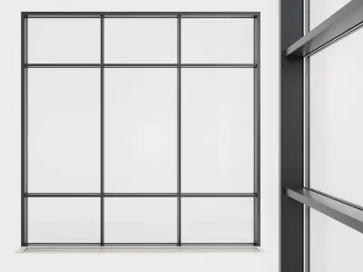 Panoramic glazing Stained glass 52 Low-poly 3D model