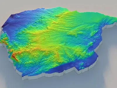 Zimbabwe Terrain country  3D model