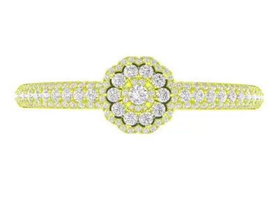 Elegant Halo Pave Diamond Ring 3D Jewelry Model 6491 3D print model