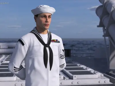  US Navy Sailor Standing Pose 