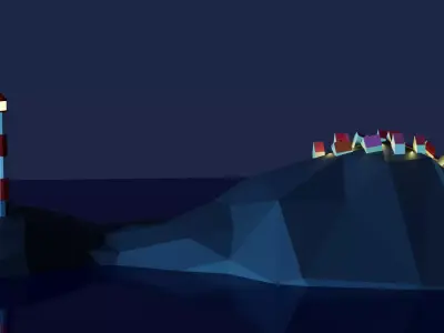 Lighthouse City Low-poly 3D model
