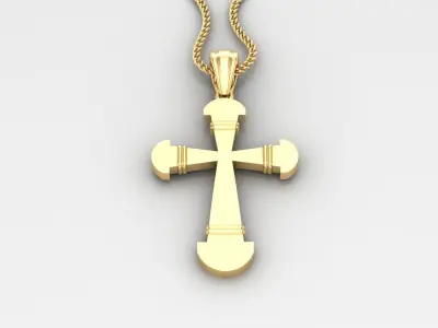 Light Gold 18K Cross Pendant 2CP094 3D print model