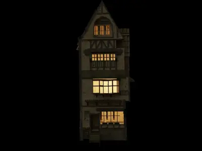 medivial low poly pbr building Low-poly 3D model