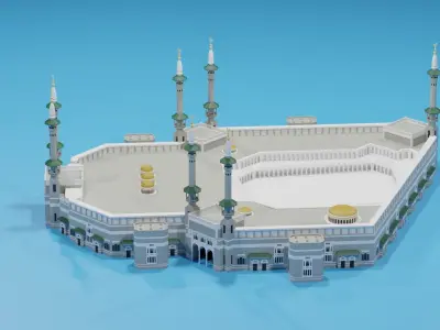 Cartoon Masjid Al-Haram Mecca Saudi Arabia 3D model